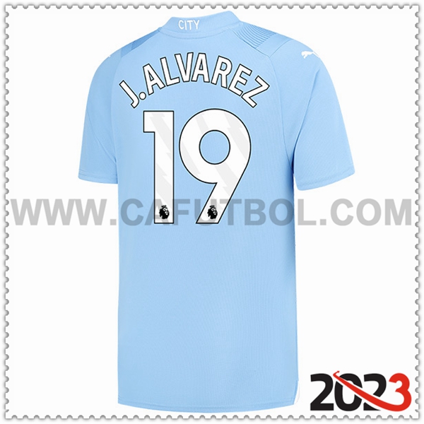 Primera Camiseta Futbol Manchester City J.LVAREZ #19 2023 2024