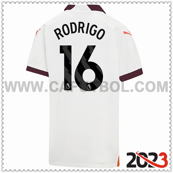 Segunda Camiseta Futbol Manchester City RODRIGO #16 2023 2024