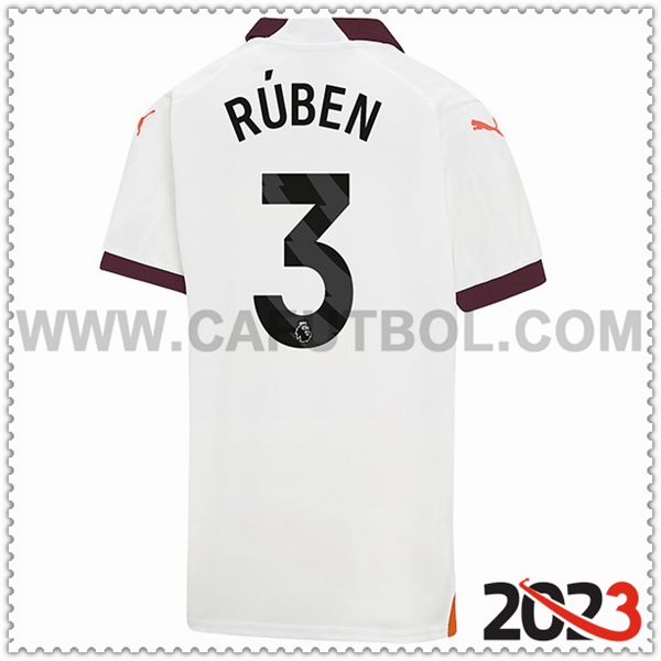 Segunda Camiseta Futbol Manchester City RÚBEN #3 2023 2024