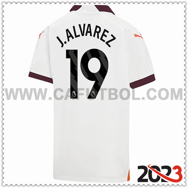 Segunda Camiseta Futbol Manchester City J.LVAREZ #19 2023 2024