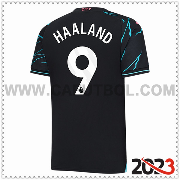 Tercera Camiseta Futbol Manchester City HAALAND #9 2023 2024