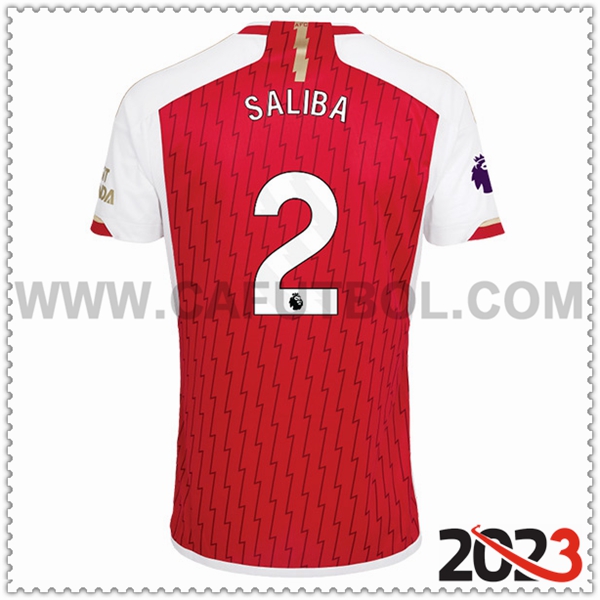 Primera Camiseta Futbol Arsenal SALIBA #2 2023 2024