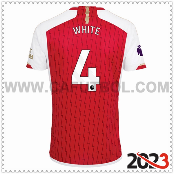 Primera Camiseta Futbol Arsenal WHITE #4 2023 2024