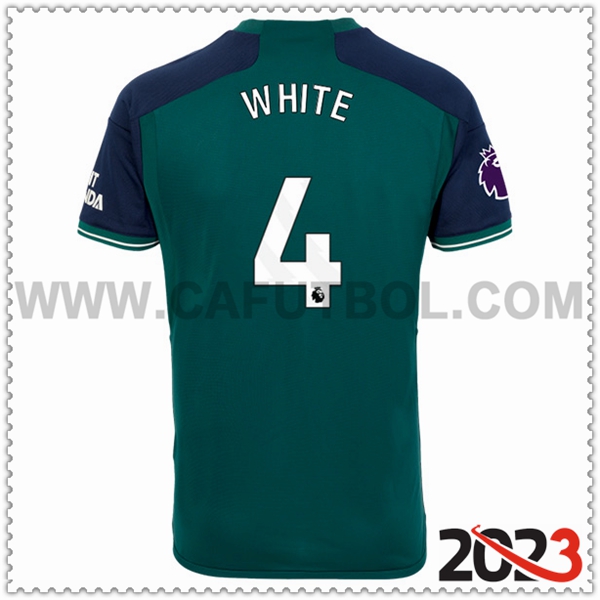 Tercera Camiseta Futbol Arsenal WHITE #4 2023 2024