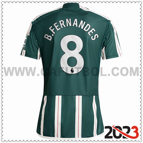 Segunda Camiseta Futbol Manchester United B. FERNANDES #8 2023 2024