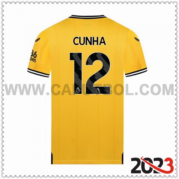 Primera Camiseta Futbol Wolves CUNHA #12 2023 2024