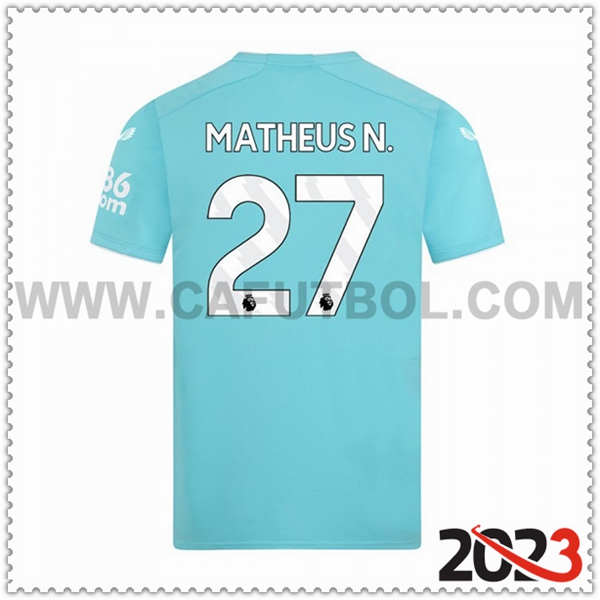 Tercera Camiseta Futbol Wolves MATHEUS N. #27 2023 2024