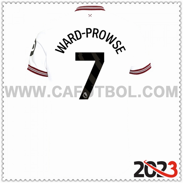 Segunda Camiseta Futbol West Ham WARD-PROWSE #7 2023 2024