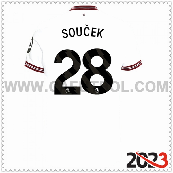Segunda Camiseta Futbol West Ham SOUCEK #28 2023 2024
