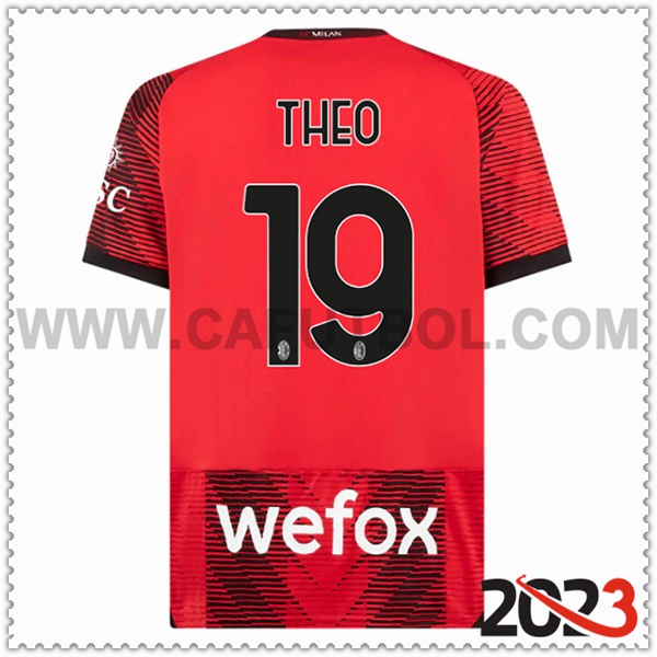 Primera Camiseta Futbol AC Milan THEO #19 2023 2024