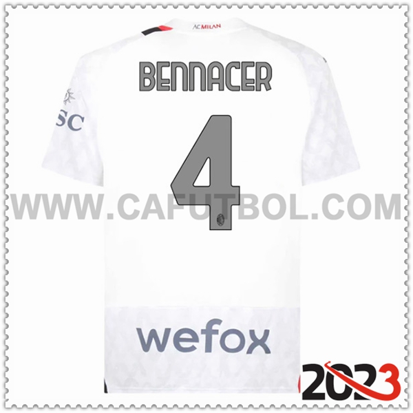 Segunda Camiseta Futbol AC Milan BENNACER #4 2023 2024