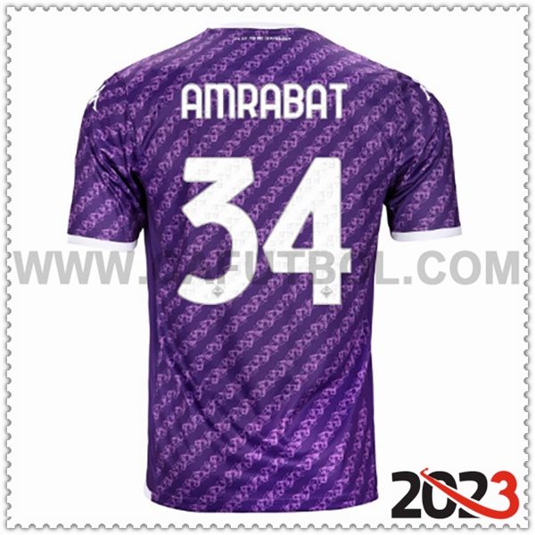 Primera Camiseta Futbol ACF Fiorentina AMRABAT #34 2023 2024