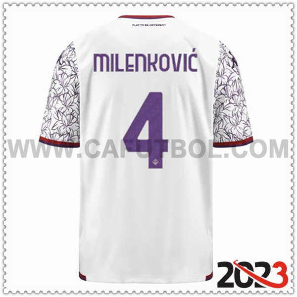 Segunda Camiseta Futbol ACF Fiorentina MILENKOVIC #4 2023 2024