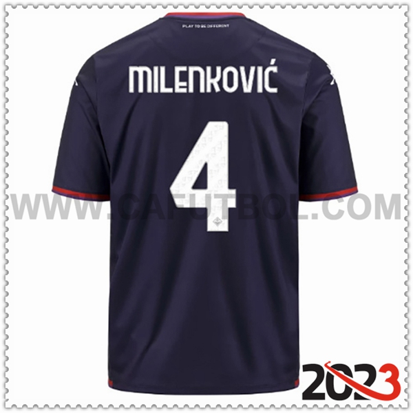 Tercera Camiseta Futbol ACF Fiorentina MILENKOVIC #4 2023 2024