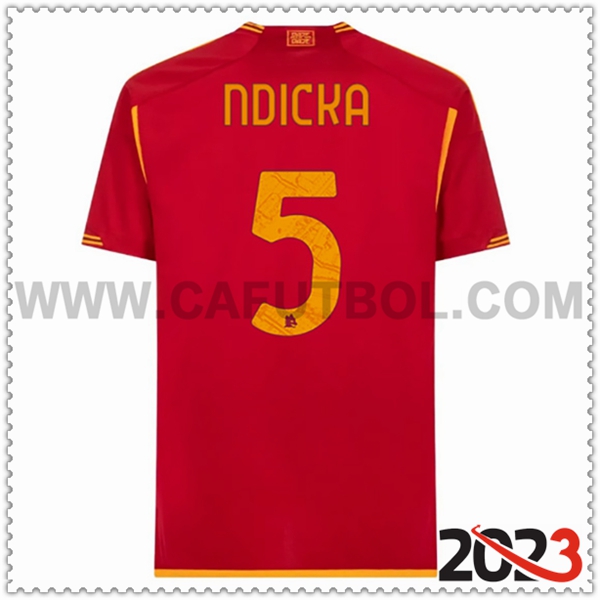 Primera Camiseta Futbol AS Roma NDICKA #5 2023 2024