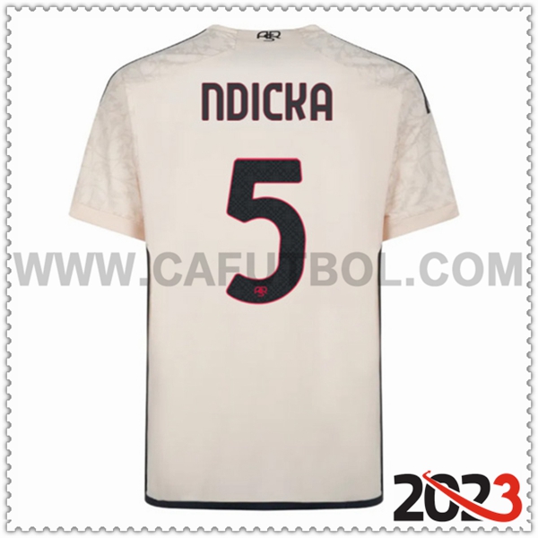 Segunda Camiseta Futbol AS Roma NDICKA #5 2023 2024