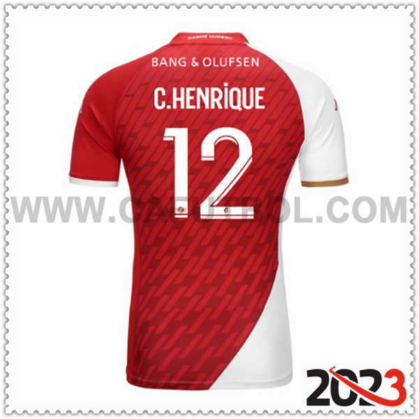 Primera Camiseta Futbol AS Monaco C.HENRIQUE #12 2023 2024