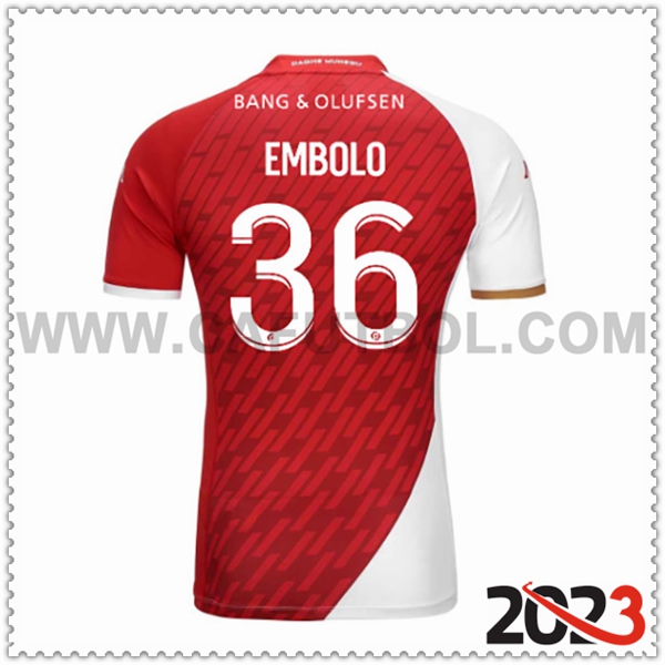 Primera Camiseta Futbol AS Monaco EMBOLO #36 2023 2024