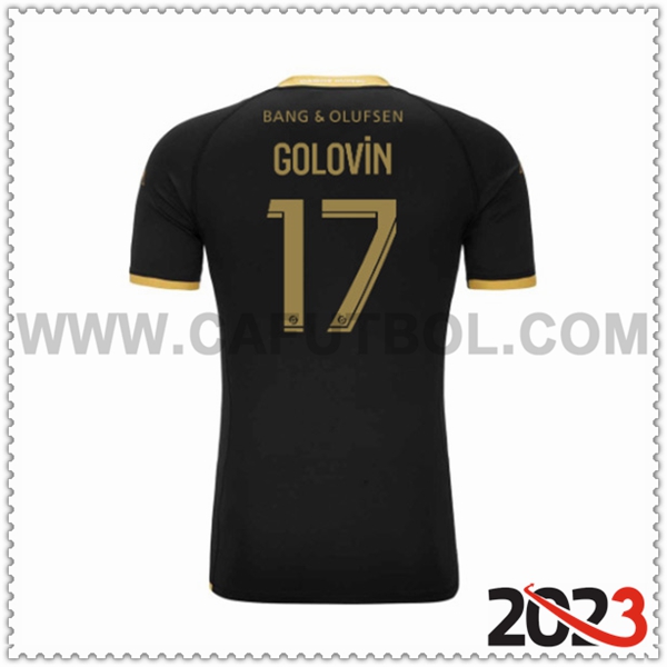 Segunda Camiseta Futbol AS Monaco GOLOVIN #17 2023 2024