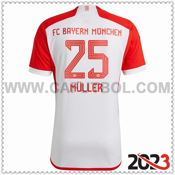 Primera Camiseta Futbol Bayern Munich MÜLLER #25 2023 2024