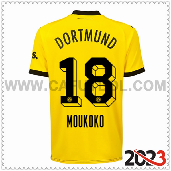 Primera Camiseta Futbol Dortmund BVB MOUKOKO #18 2023 2024