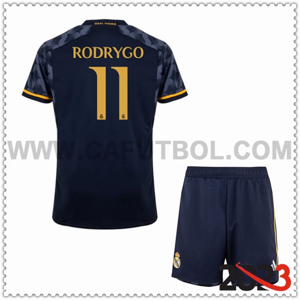 Segunda Equipacion del Real Madrid RODRYGO #11 Ninos 2023 2024