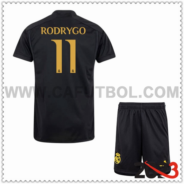 Tercera Equipacion del Real Madrid RODRYGO #11 Ninos 2023 2024