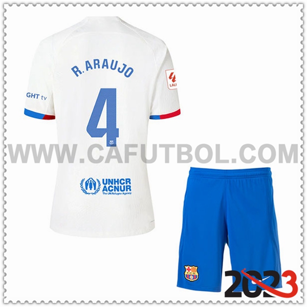 Segunda Equipacion del FC Barcelona R. ARAUJO #4 Ninos 2023 2024