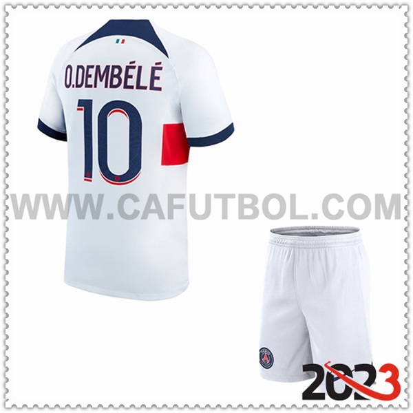 Segunda Equipacion del PSG O.DEMBÉLÉ #10 Ninos 2023 2024