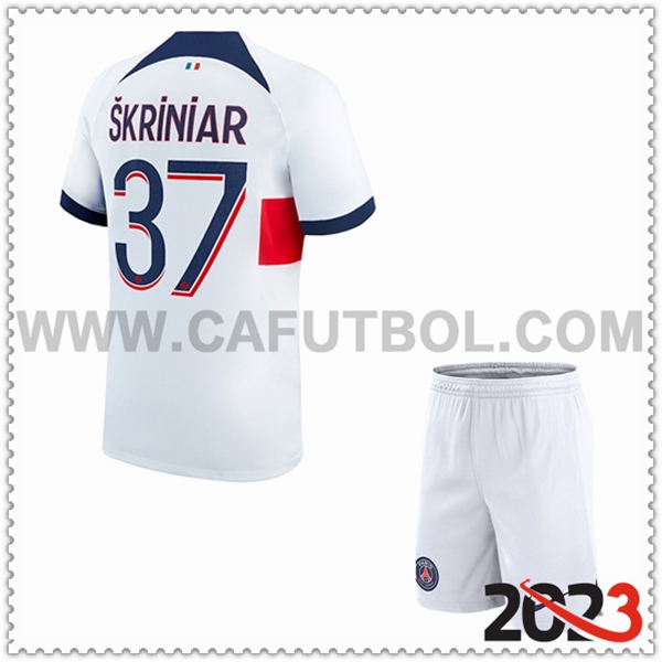 Segunda Equipacion del PSG SKRINIAR #37 Ninos 2023 2024