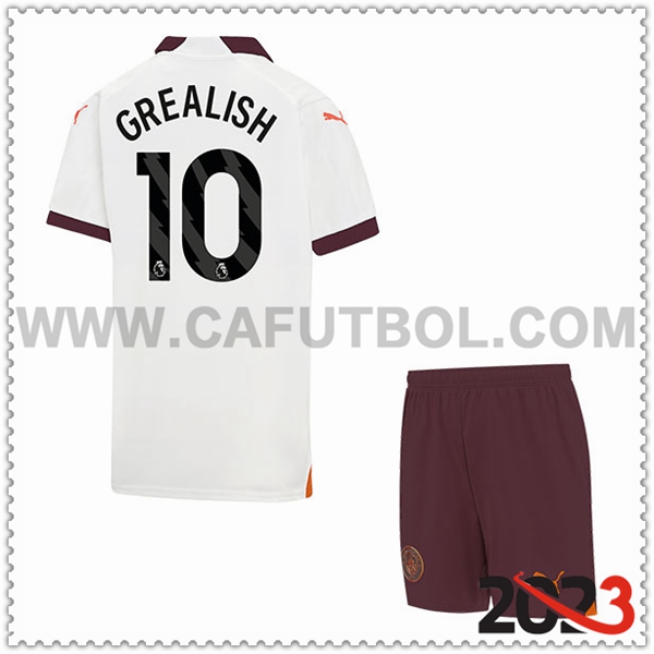 Segunda Equipacion del Manchester City GREALISH #10 Ninos 2023 2024