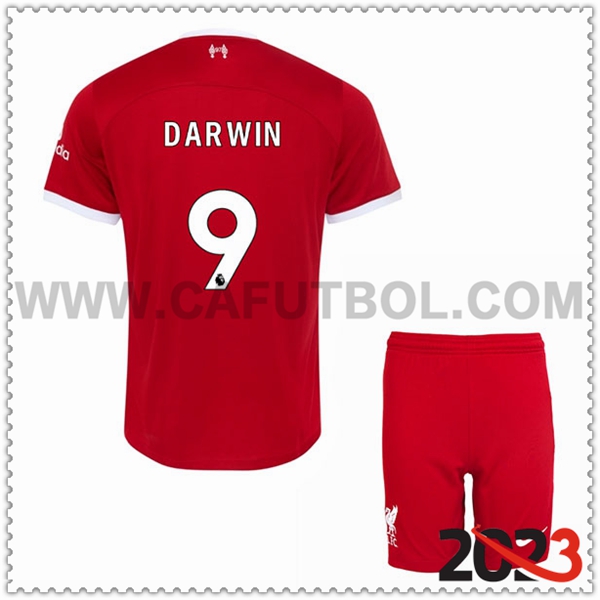 Primera Equipacion del FC Liverpool DARWIN #9 Ninos 2023 2024
