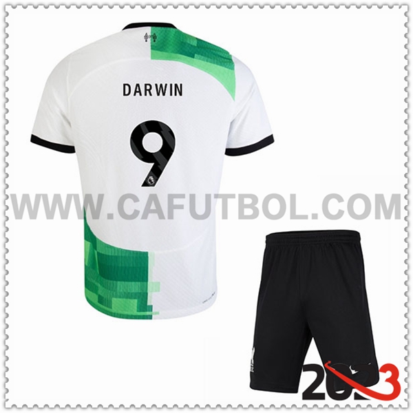 Segunda Equipacion del FC Liverpool DARWIN #9 Ninos 2023 2024