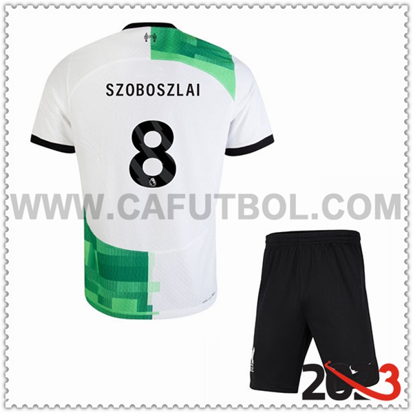 Segunda Equipacion del FC Liverpool SZOBOSZLAI #8 Ninos 2023 2024