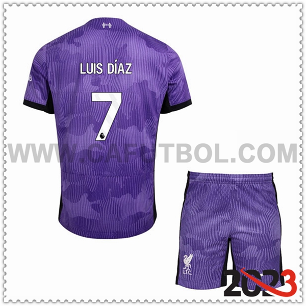 Tercera Equipacion del FC Liverpool LUIS DÍAZ #7 Ninos 2023 2024