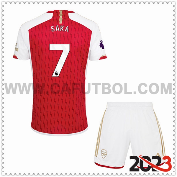 Primera Equipacion del Arsenal SAKA #7 Ninos 2023 2024