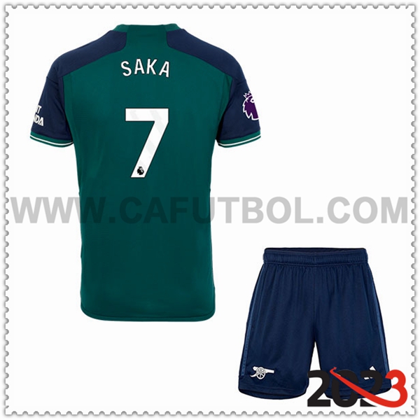 Tercera Equipacion del Arsenal SAKA #7 Ninos 2023 2024