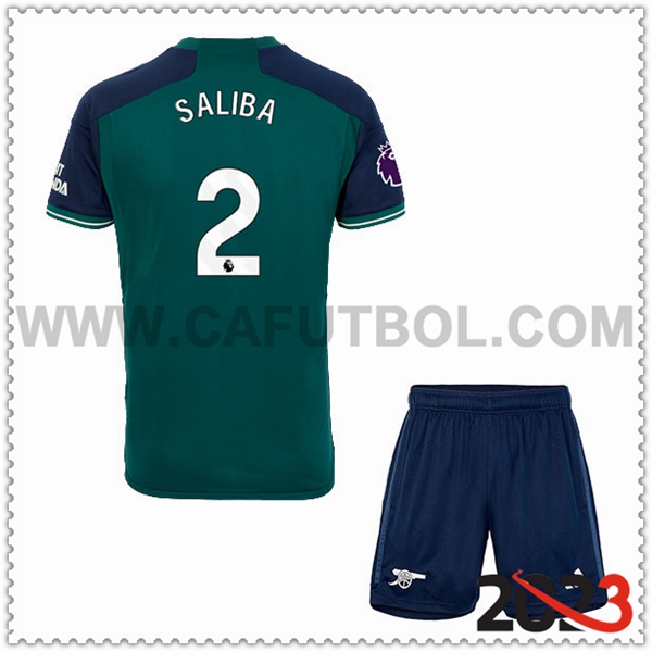 Tercera Equipacion del Arsenal SALIBA #2 Ninos 2023 2024