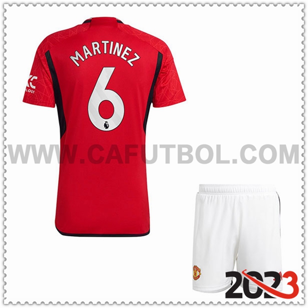 Primera Equipacion del Manchester United MARTINEZ #6 Ninos 2023 2024
