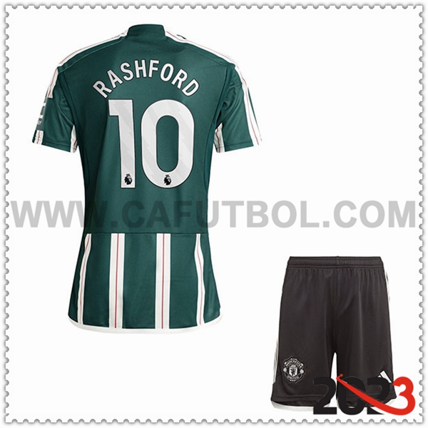 Segunda Equipacion del Manchester United RASHFORD #10 Ninos 2023 2024