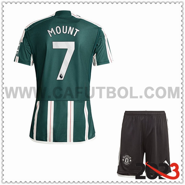 Segunda Equipacion del Manchester United MOUNT #7 Ninos 2023 2024