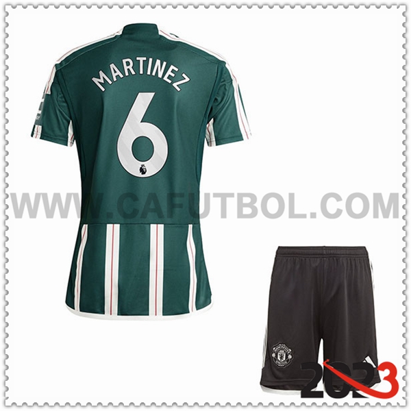 Segunda Equipacion del Manchester United MARTINEZ #6 Ninos 2023 2024