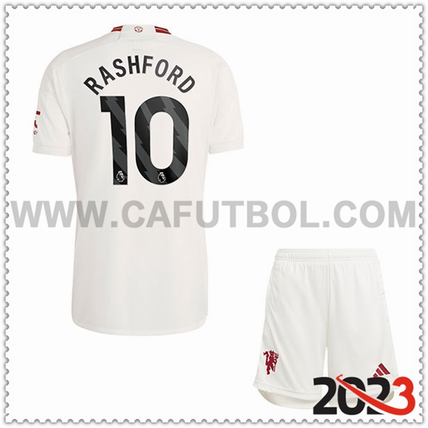 Tercera Equipacion del Manchester United RASHFORD #10 Ninos 2023 2024