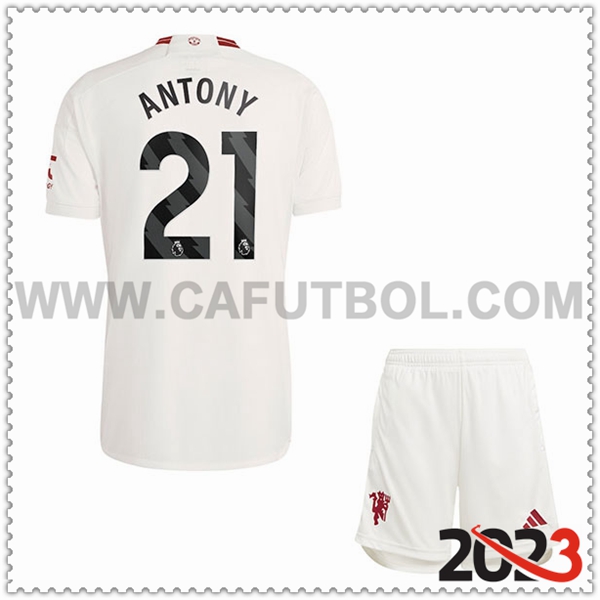 Tercera Equipacion del Manchester United ANTONY #21 Ninos 2023 2024