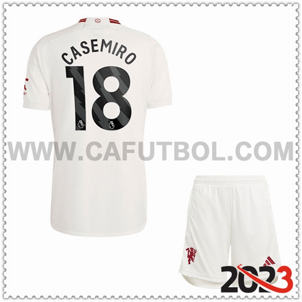 Tercera Equipacion del Manchester United CASEMIRO #18 Ninos 2023 2024