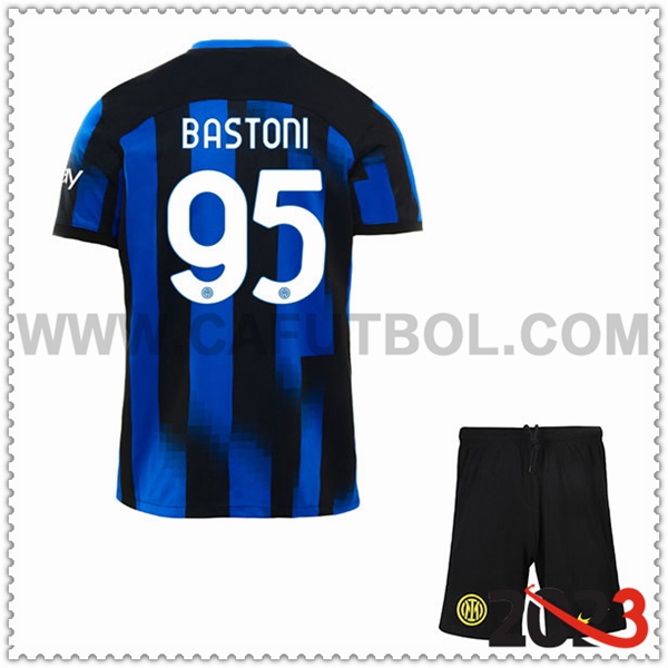 Primera Equipacion del Inter Milan BASTONI #95 Ninos 2023 2024