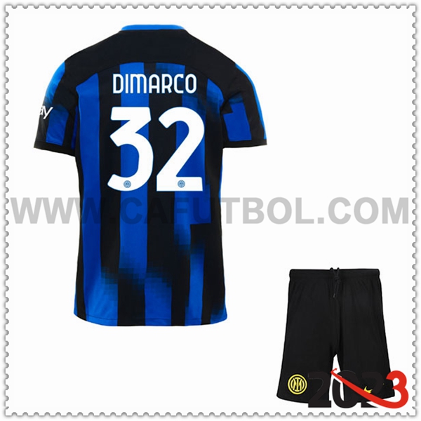 Primera Equipacion del Inter Milan DIMARCO #32 Ninos 2023 2024