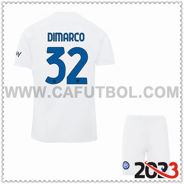 Segunda Equipacion del Inter Milan DIMARCO #32 Ninos 2023 2024