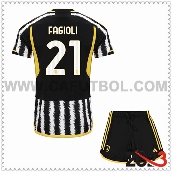 Primera Equipacion del Juventus FAGIOLI #21 Ninos 2023 2024