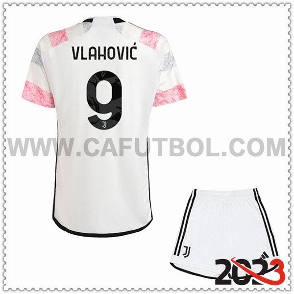 Segunda Equipacion del Juventus VLAHOVIC #9 Ninos 2023 2024